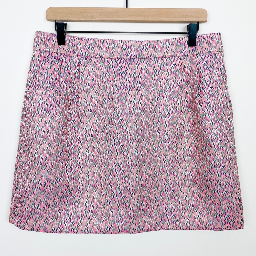 J. Crew Factory Pink Multi A-Line Skirt